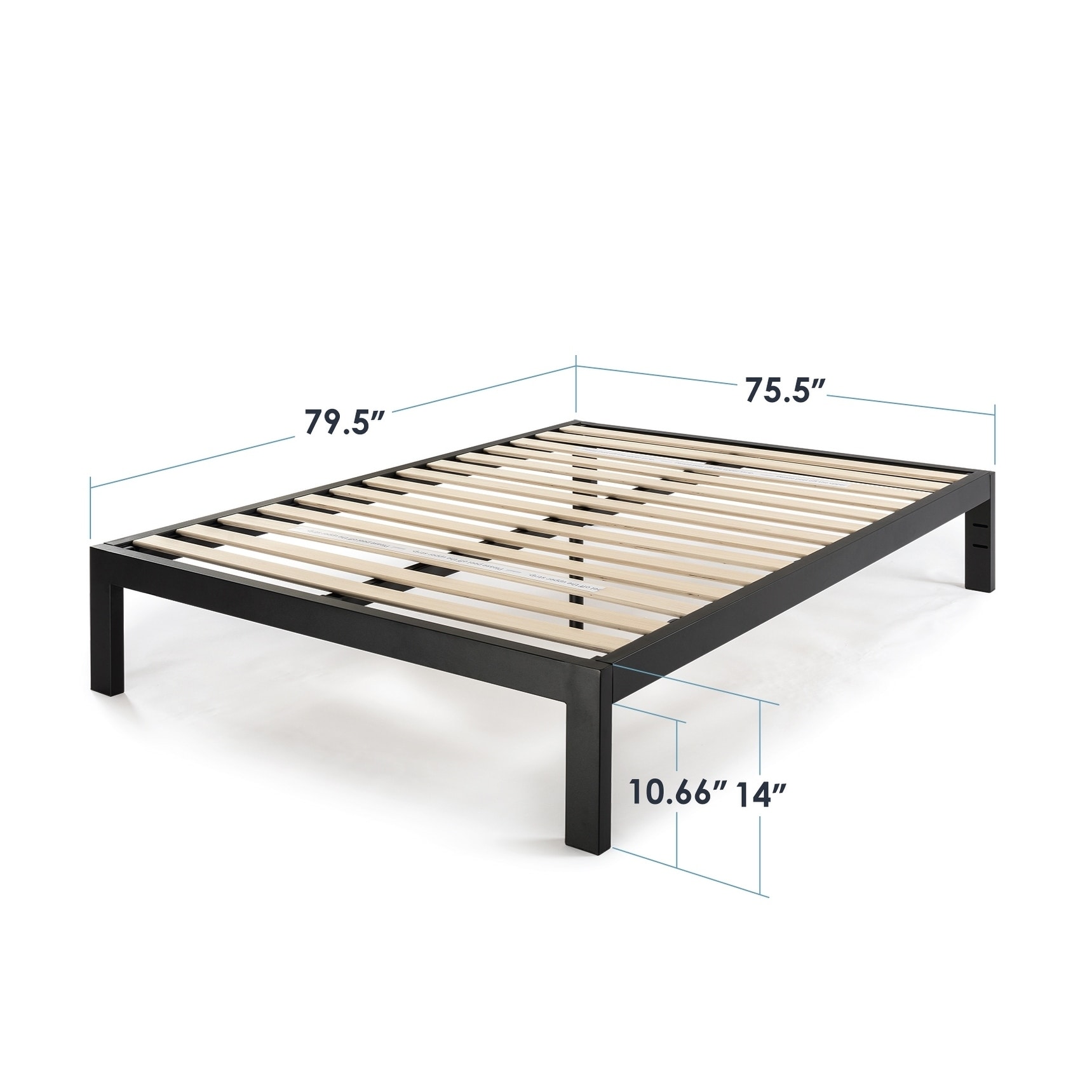 Height 14/" Full Steel Bed Frame Heavy Duty Metal Platform Beds with Storage