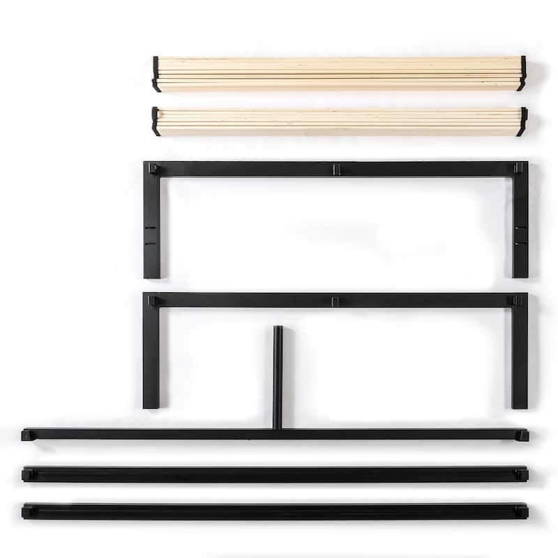 JustMallet Black Frame 18 inch Heavy Duty Steel Platform Bed By Crown Comfort