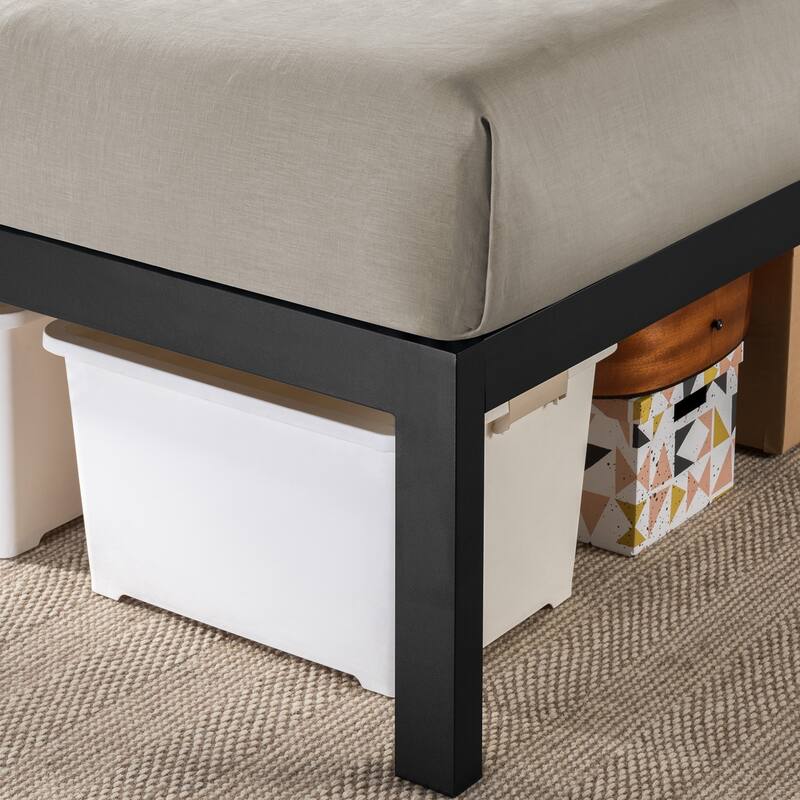 JustMallet Black Frame 18 inch Heavy Duty Steel Platform Bed By Crown Comfort