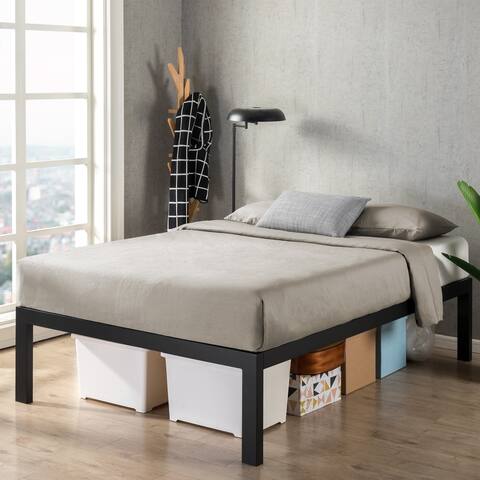 JustMallet Black Frame 18 inch Heavy Duty Steel Platform Bed By Crown Comfort