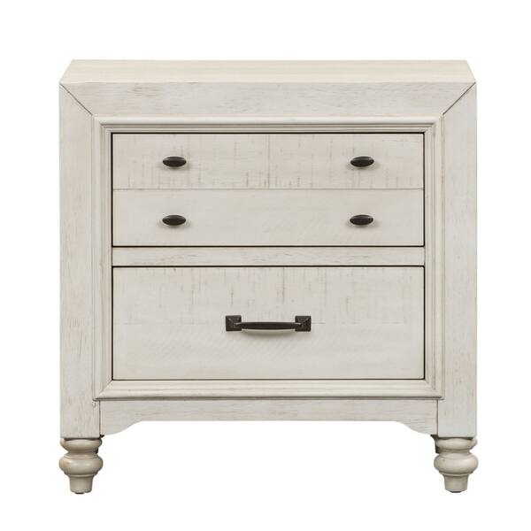 Shop Liberty Antique White 2 Drawer Nightstand Overstock 28063938