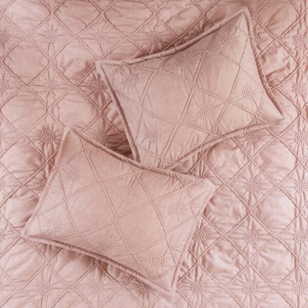 Shop Madison Park Sisley Dusty Rose 3 Piece Ruched Rosette