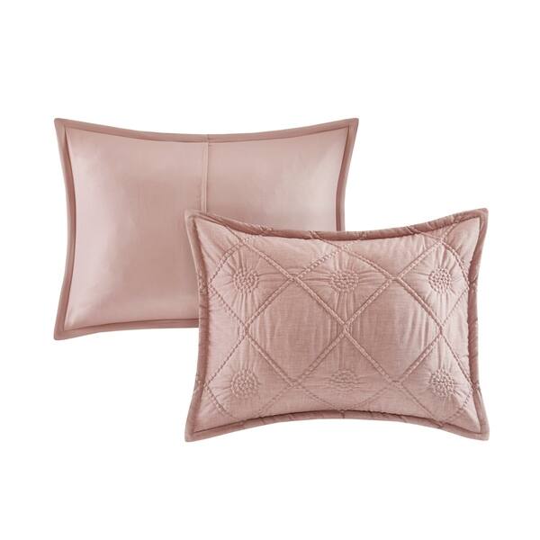 Shop Madison Park Sisley Dusty Rose 3 Piece Ruched Rosette