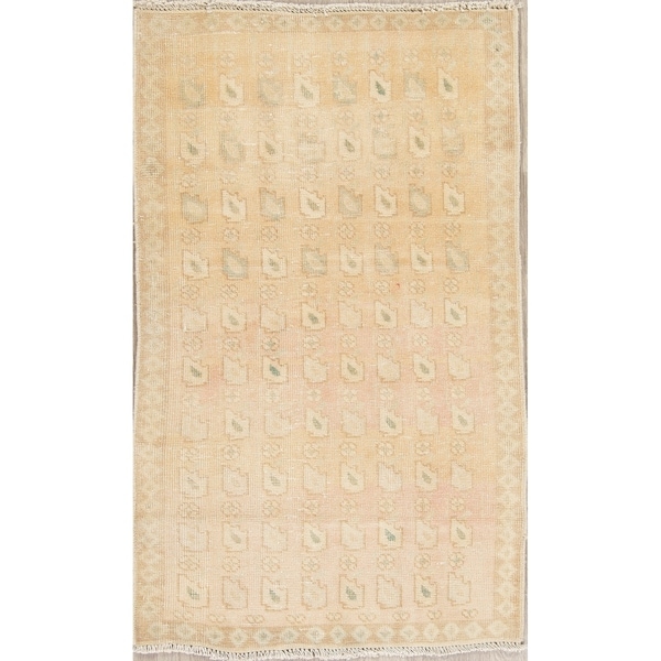 Vintage Tabriz Muted Hand Knotted Wool Persian Distressed Area Rug - 4'9" x 2'10"