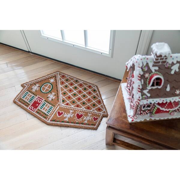 Shop Gingerbread Coir Doormat With Backing 17 X 28 Free Shipping