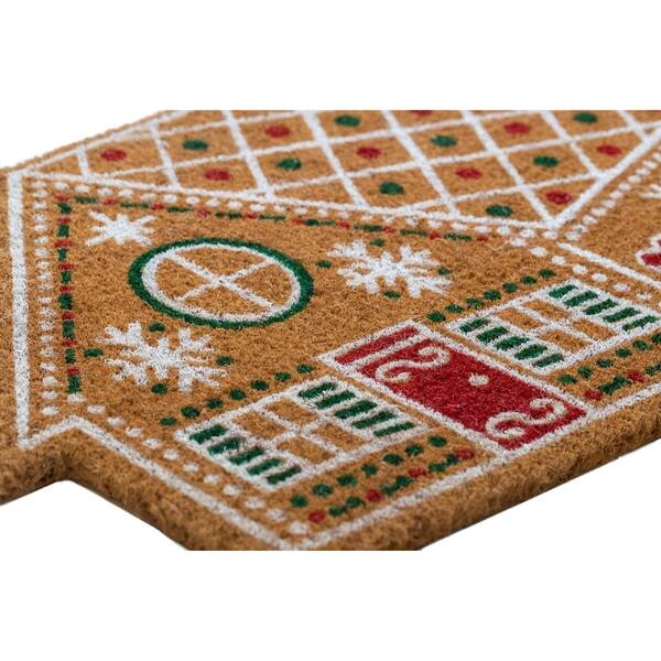Shop Gingerbread Coir Doormat With Backing 17 X 28 Free Shipping