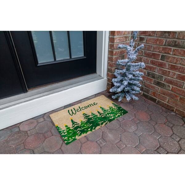 Shop Winter Fir Coir Doormat With Backing 17 X 28 Free Shipping