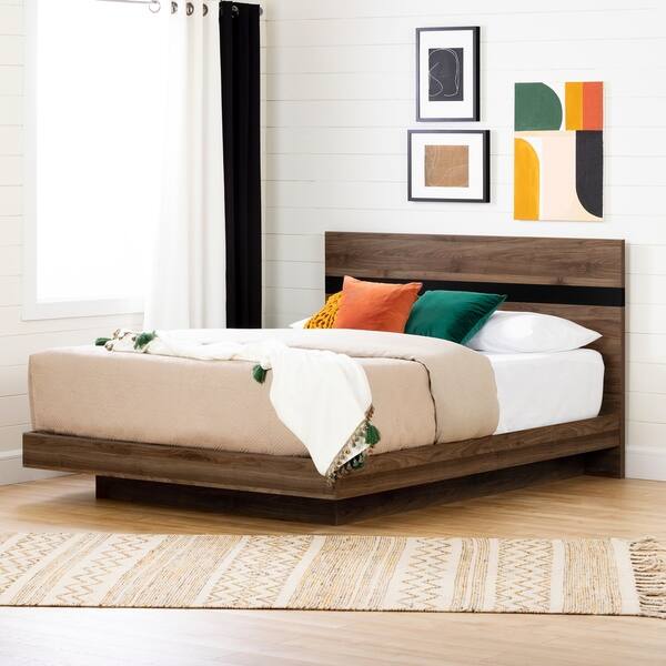 Shop South Shore Flam Complete Bed Natural Walnut And Matte