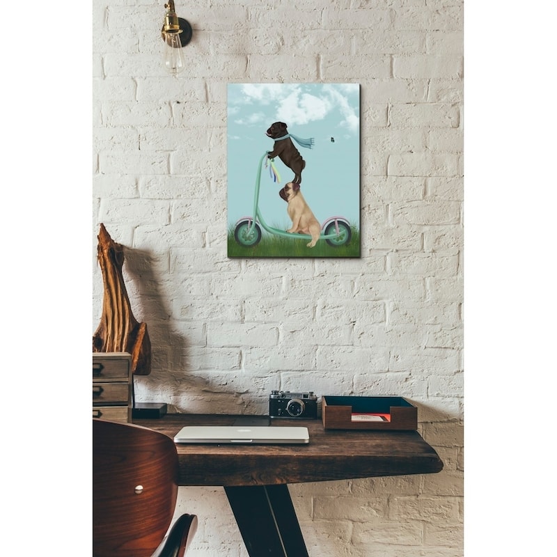 Porch & Den 'Pug Scooter' by Fab Funky Giclee Canvas Wall Art