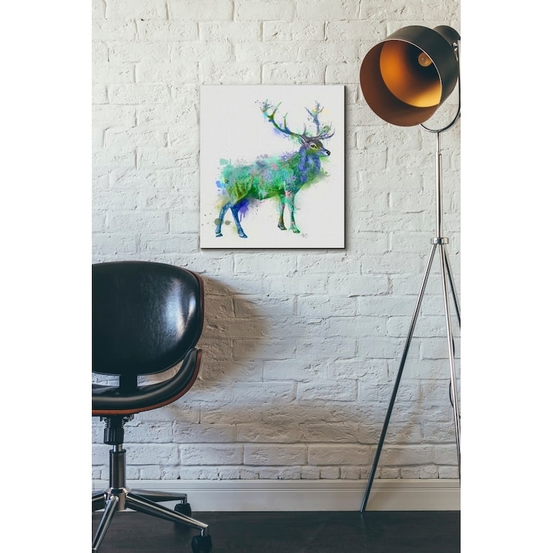 Epic Graffiti 'Deer 1 Rainbow Splash Green Blue' by Fab Funky Giclee ...