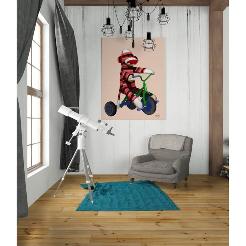 Epic Graffiti 'Sock Monkey Tricycle' by Fab Funky Giclee Canvas Wall ...
