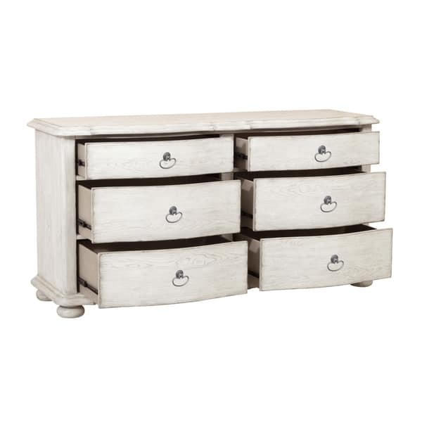 Shop Montauk Antique White Distressed 6 Drawer Dresser On Sale