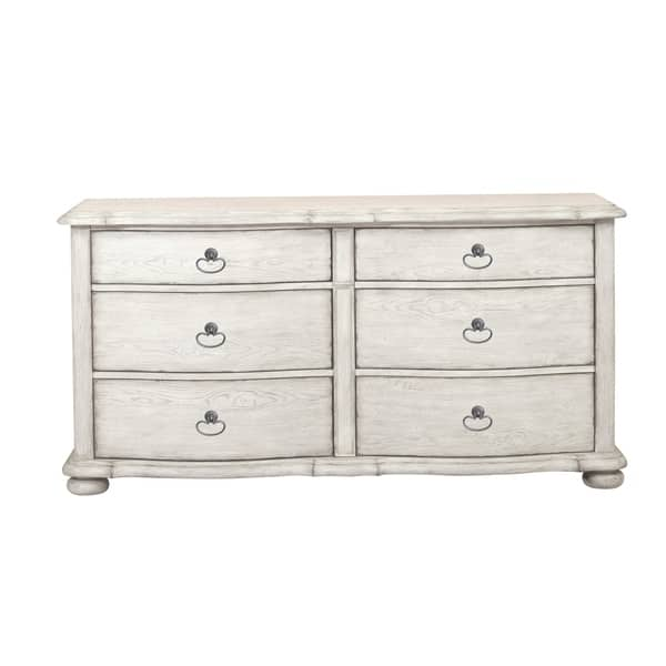 Shop Montauk Antique White Distressed 6 Drawer Dresser On Sale