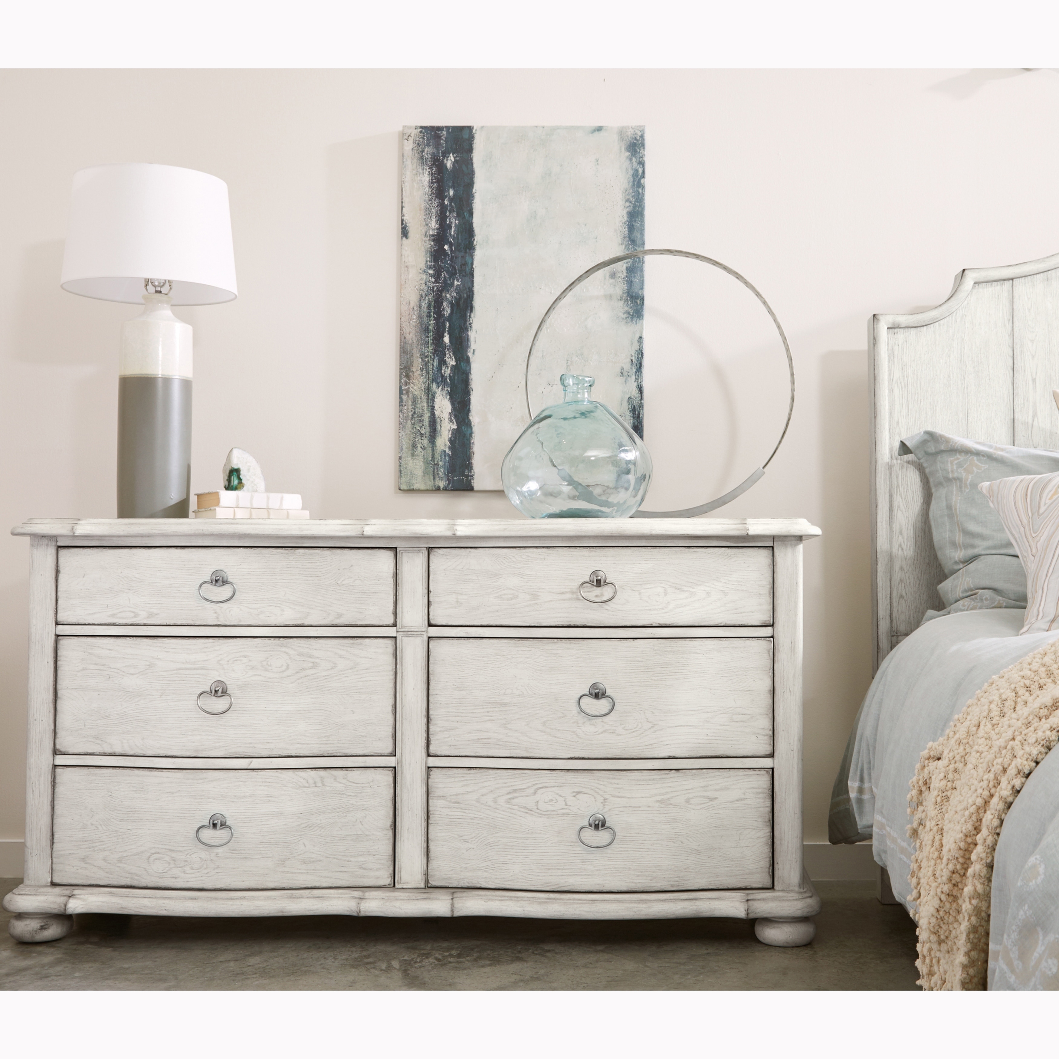 Montauk Antique White Distressed 6 Drawer Dresser On Sale Overstock 28067574