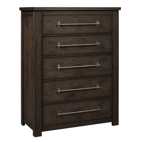 Sellers Modern Farmhouse Vintage Dark Oak 5-drawer Chest