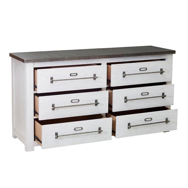 Shop Swids Modern Farmhouse Vintage White Dresser With Metal Top