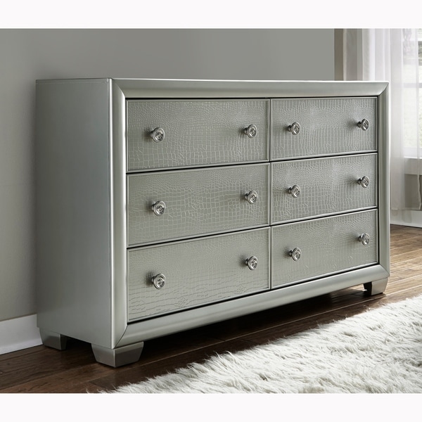 Shop Silver 6drawer Dresser Free Shipping Today Overstock