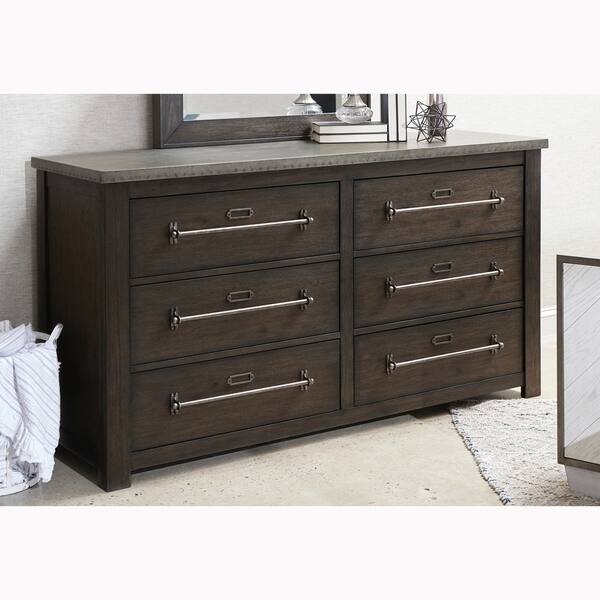 Ers Modern Farmhouse Vintage Dark Oak Dresser With Metal Top On 28067596 Ers Modern Farmhouse Vintage