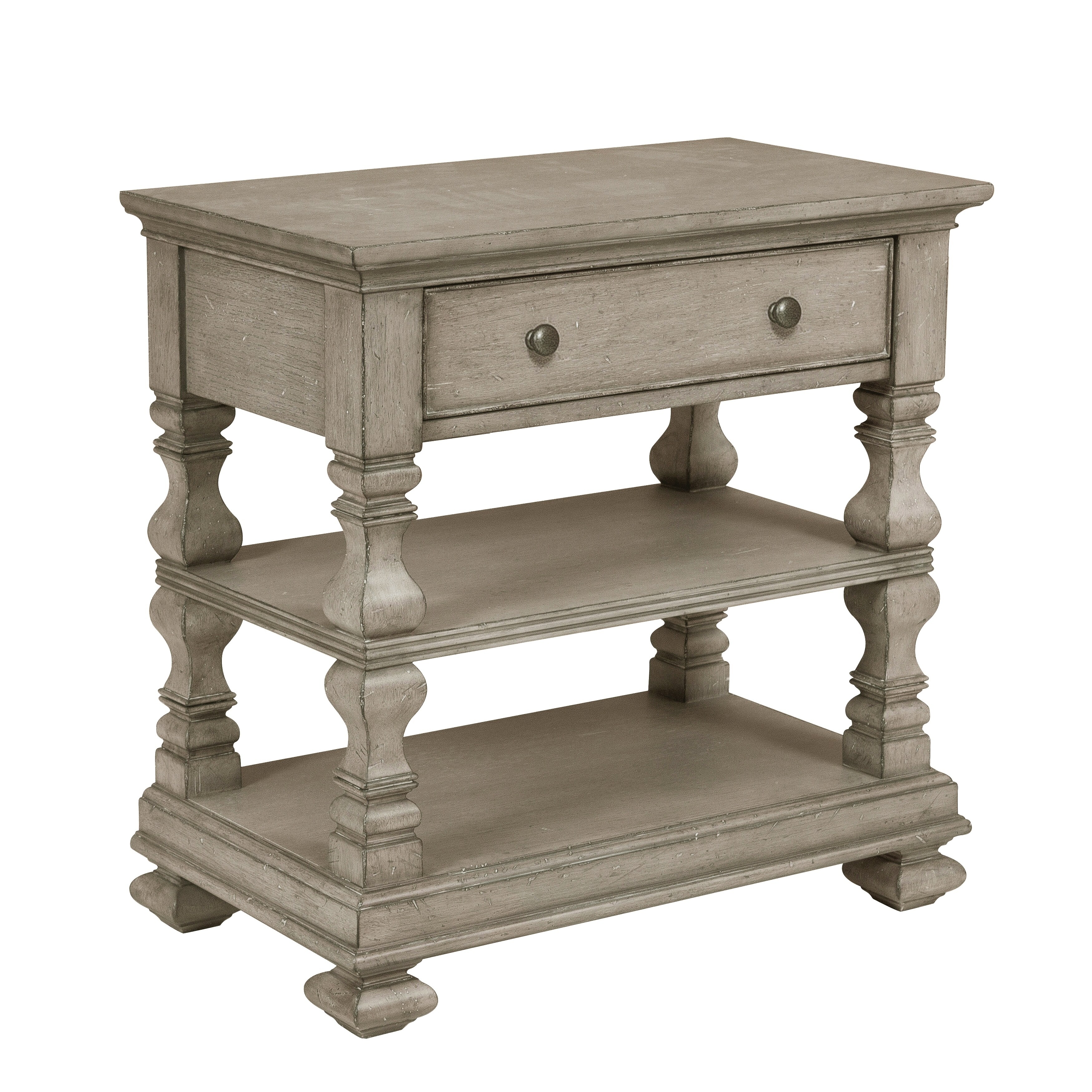 Shop Bayport Distressed Vintage Grey 1 Drawer Nightstand Table Free Shipping Today Overstock 28067606