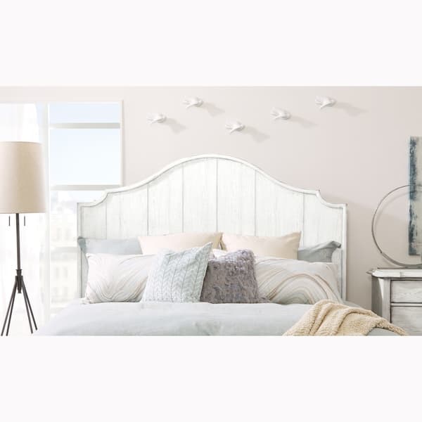 slide 1 of 9, Montauk Antique White Distressed Headboard (Headboard Only) King