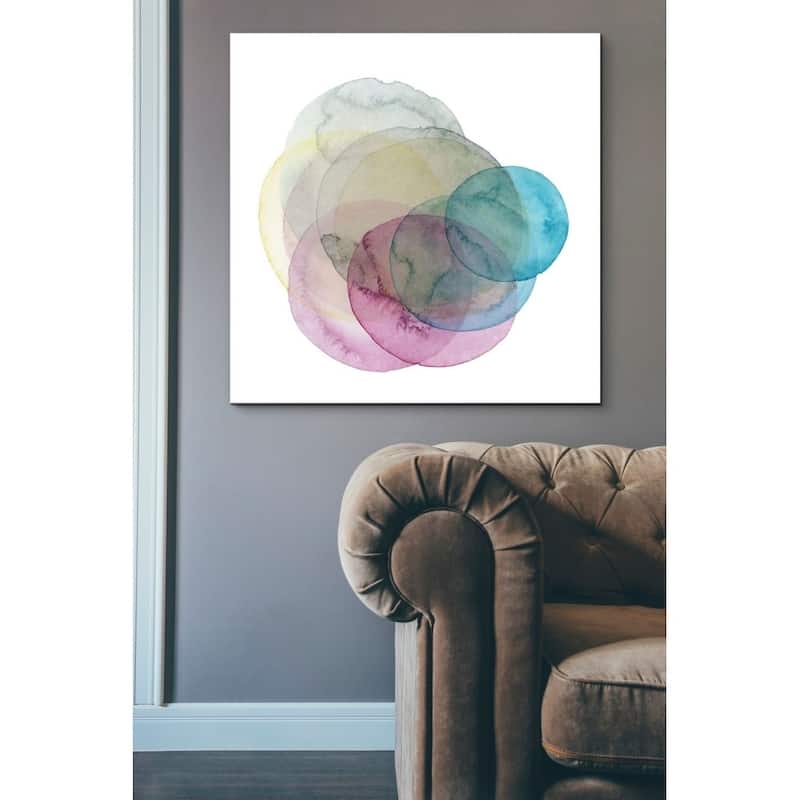 Epic Graffiti 'Evolving Planets II' by Grace Popp Giclee Canvas Wall Art, 12"x12"