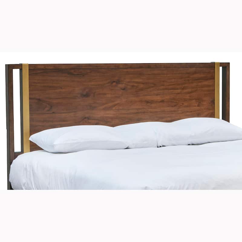 Brookdale Walnut Distressed Knotty Mid-Century Modern Bed