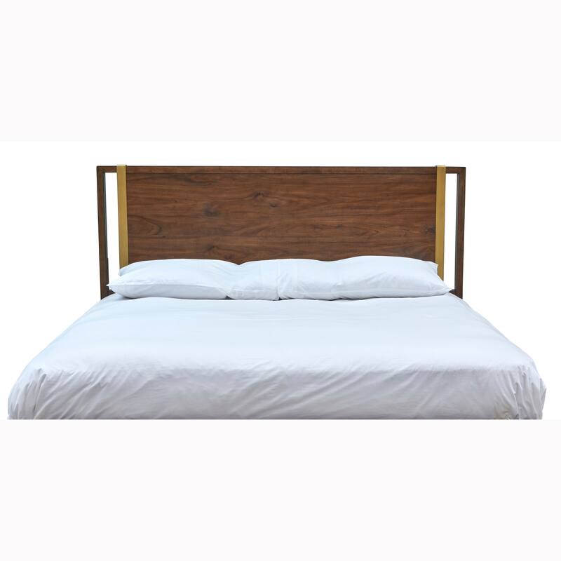 Brookdale Walnut Distressed Knotty Mid-Century Modern Bed