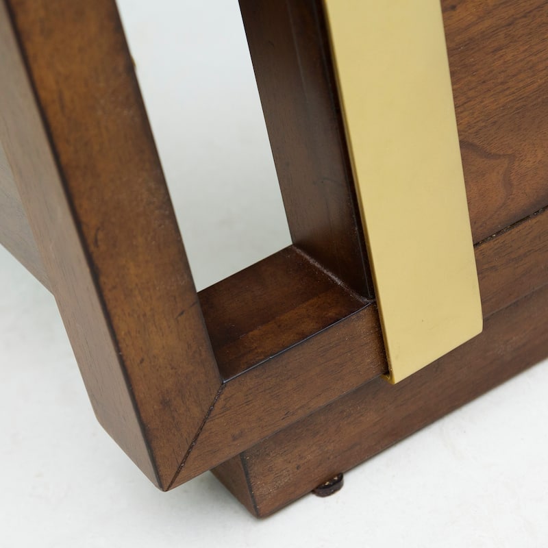 Brookdale Walnut Distressed Knotty Mid-Century Modern Bed