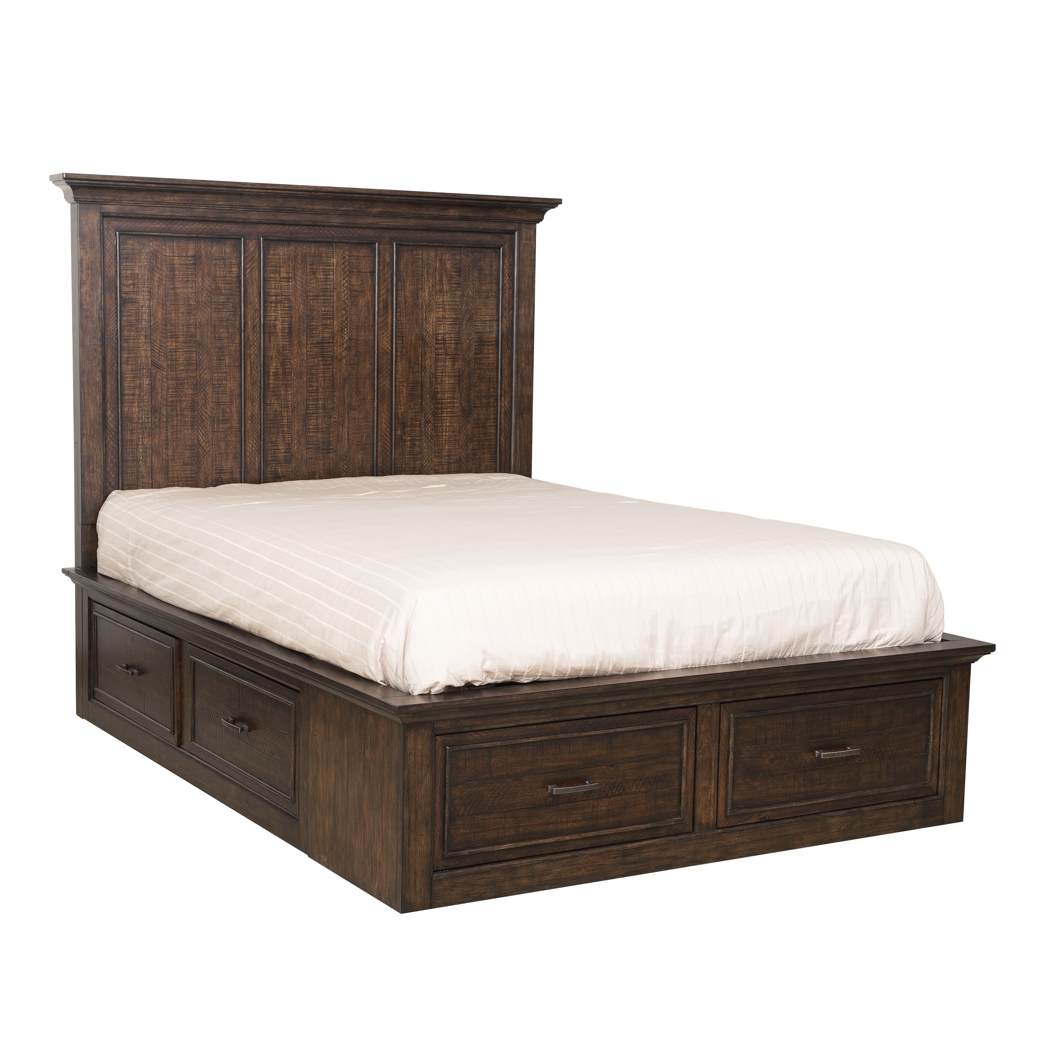 Shop Holman Distressed Antique Brown Bed With Storage Drawers On