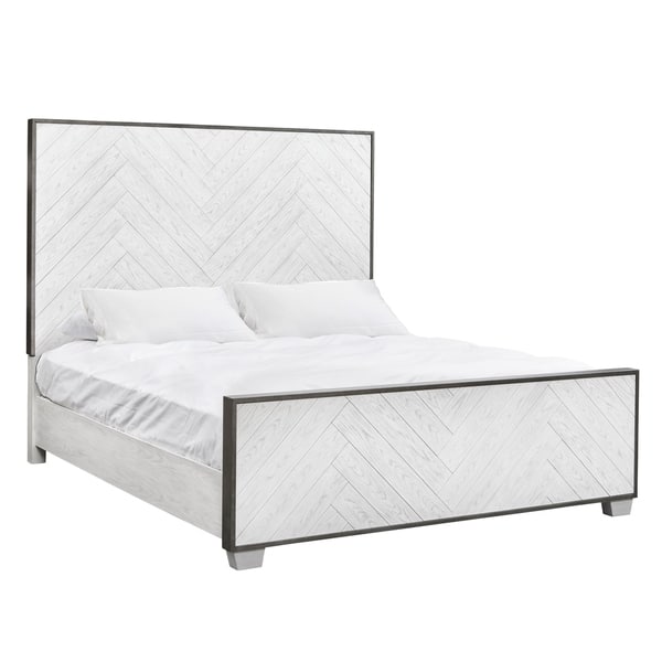 Shop Swids Modern Farmhouse Vintage White Bed With Metal Frame