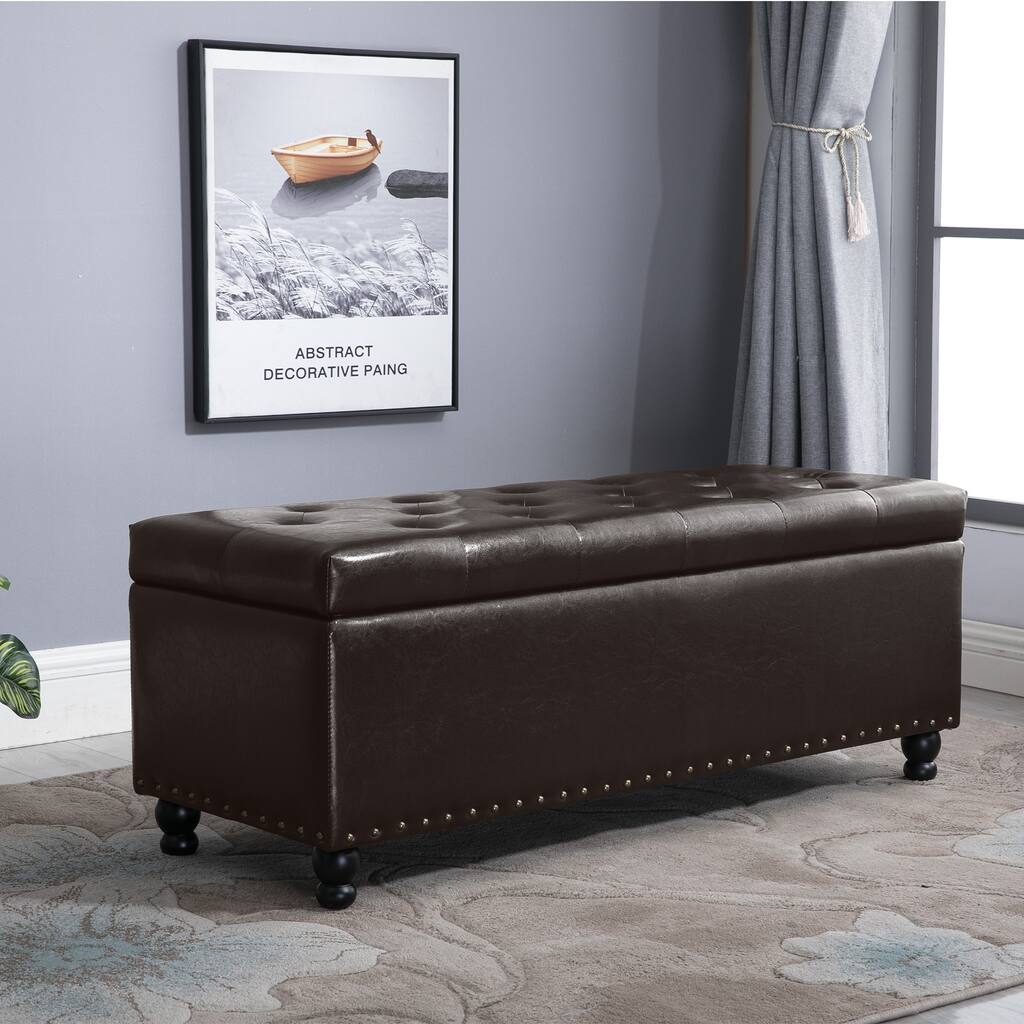 Brown Storage Ottoman