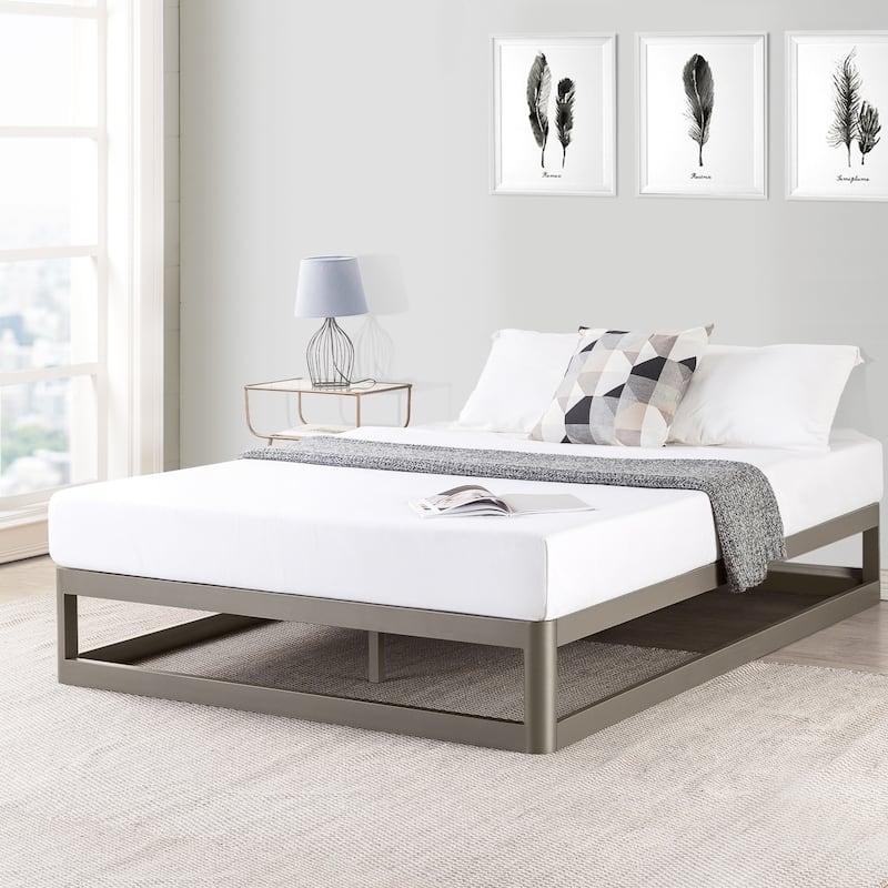 Porch & Den McAlpin 12-inch Heavy Duty Metal Platform Bed Frame Grey