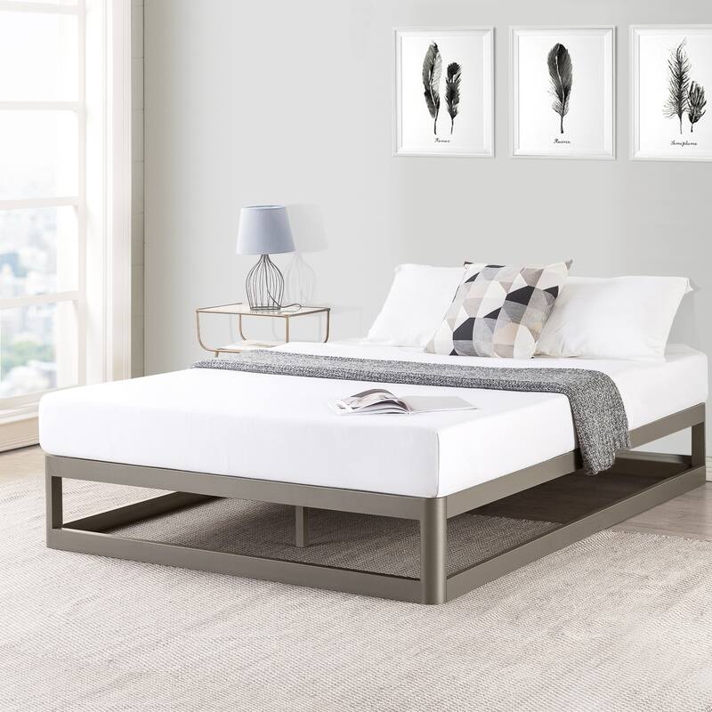 Porch & Den McAlpin 12-inch Heavy Duty Metal Platform Bed Frame Grey - Full