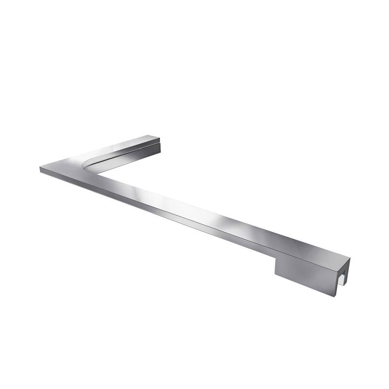 Two (2) 8 in. L-Bar Support Brackets for 10mm (3/8 in.) Glass - Chrome Finish