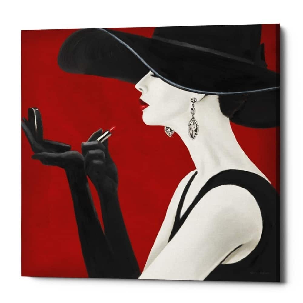 Epic Graffiti 'Haute Chapeau Rouge II' Giclee Canvas Wall Art, 12"x12"