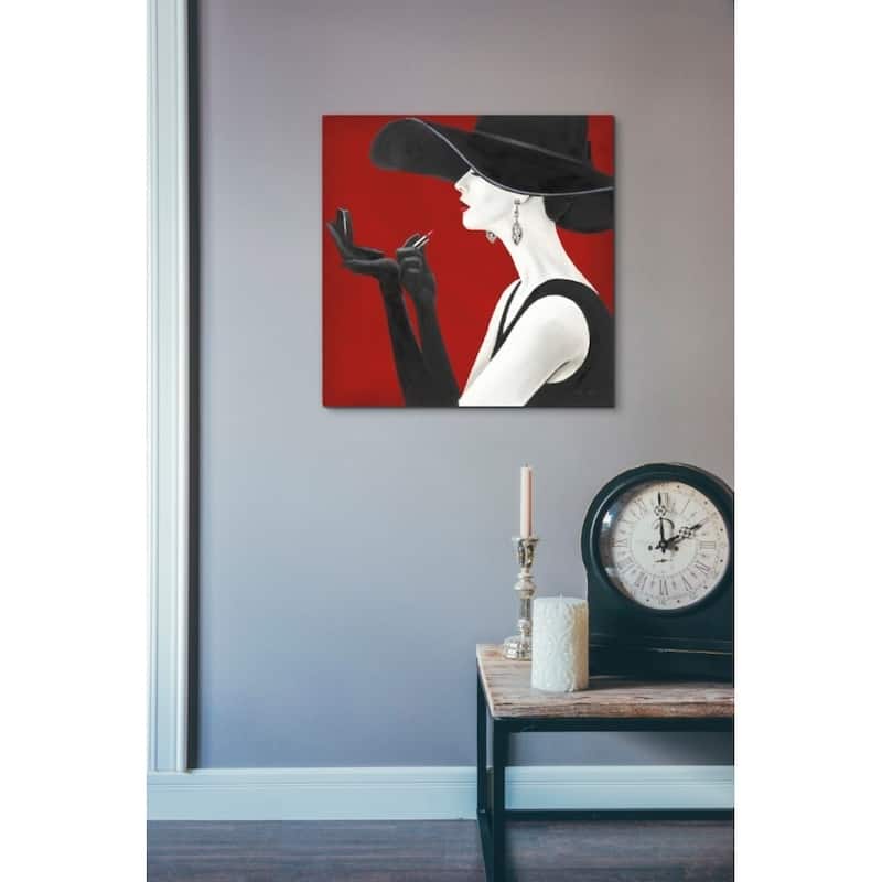 Epic Graffiti 'Haute Chapeau Rouge II' Giclee Canvas Wall Art, 12"x12"