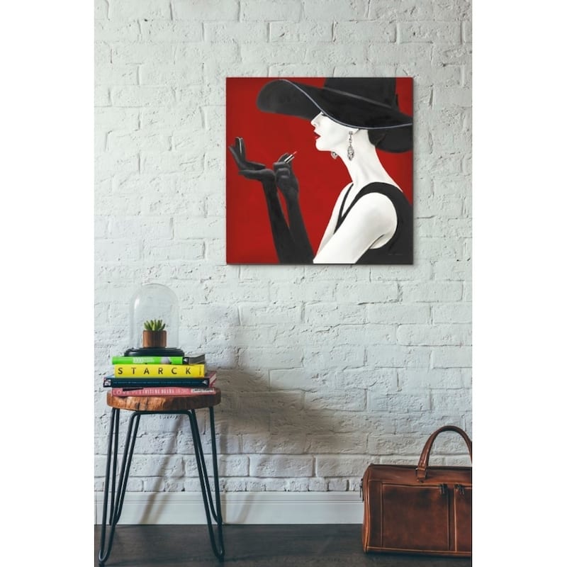 Epic Graffiti 'Haute Chapeau Rouge II' Giclee Canvas Wall Art, 12"x12"