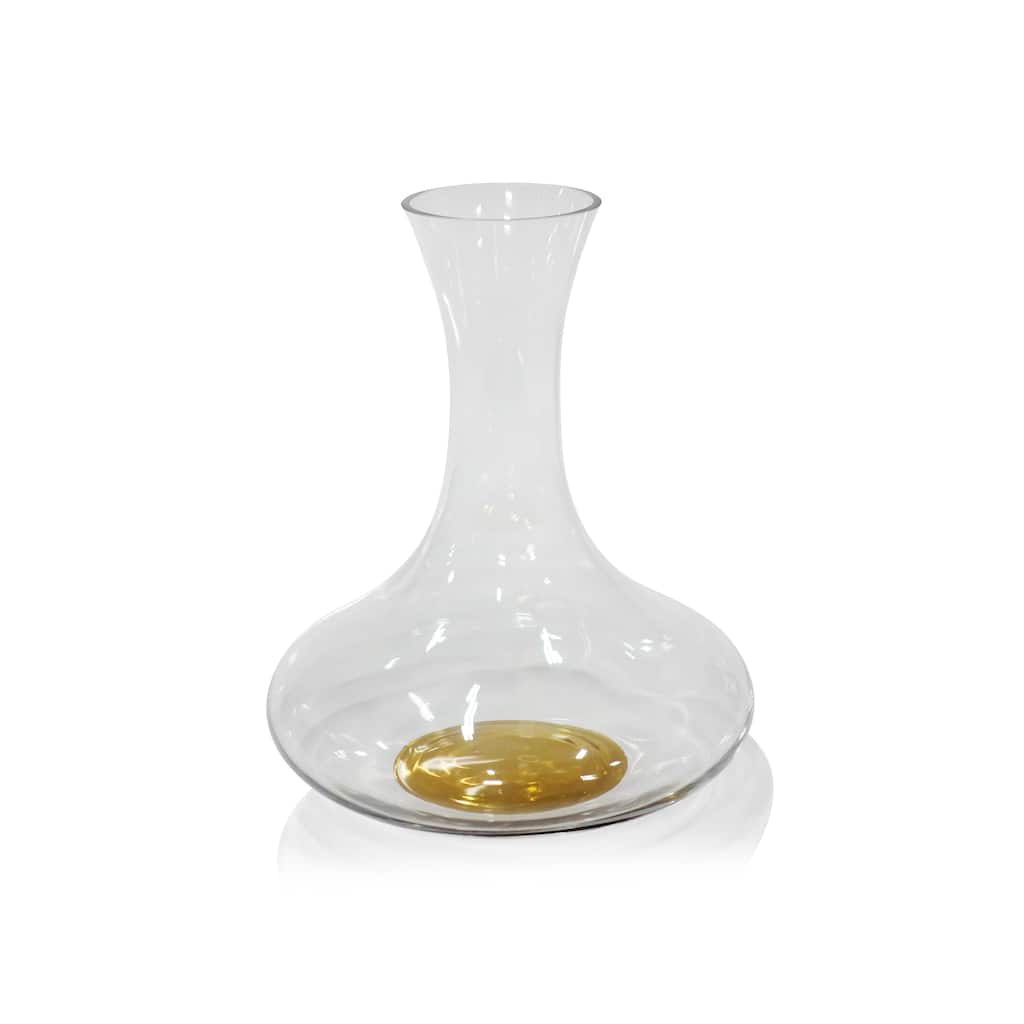 Bevis 9.75" Tall Wine Glass Decanter with Gold Base