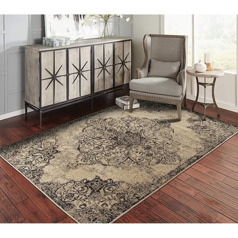 Copper Grove Pori Distressed Medallion Area Rug