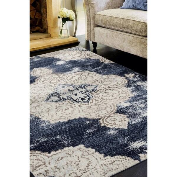 Shop 7101 Distressed Navy 8 X 10 Area Rug 8 X 11 8 X 11 Overstock 28068330