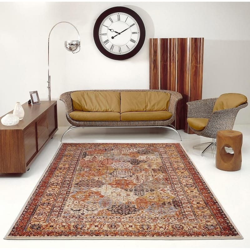 Panel Distressed Cream 8 x 10 Area Rug 6450 - 8' x 10'
