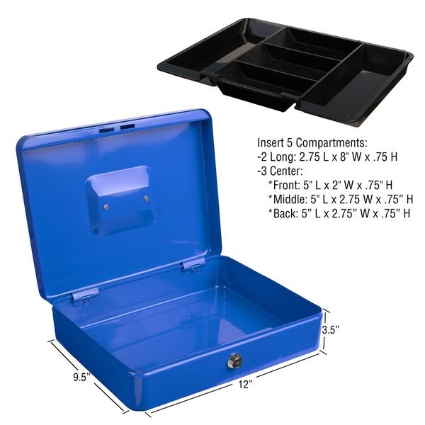 Shop Cash Box Locking Petty Cash Safe With Removable 5 Slot Coin