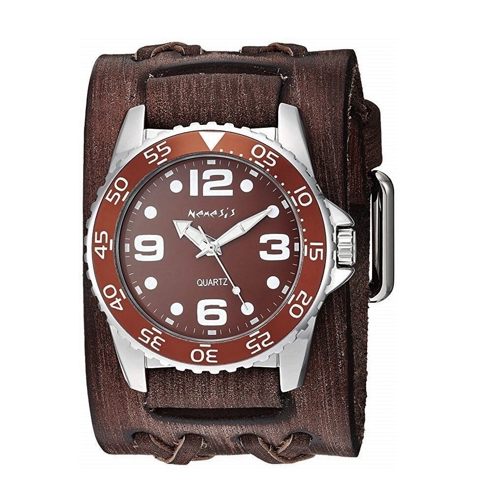 Nemesis Groovy Men S Watch With Wide Faded Brown Double X Nemesis Groovy Men S Watch With