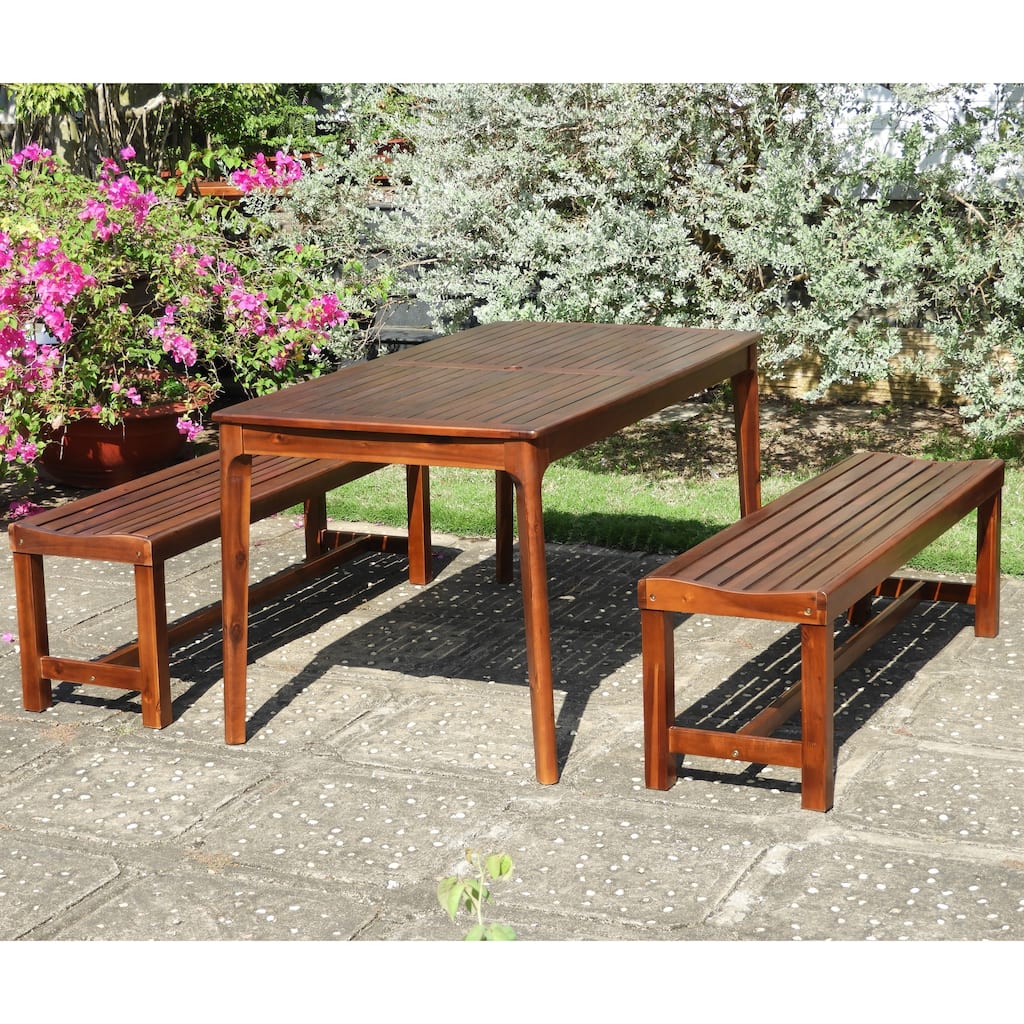 Highland 3-Piece Acacia Patio Dining Set