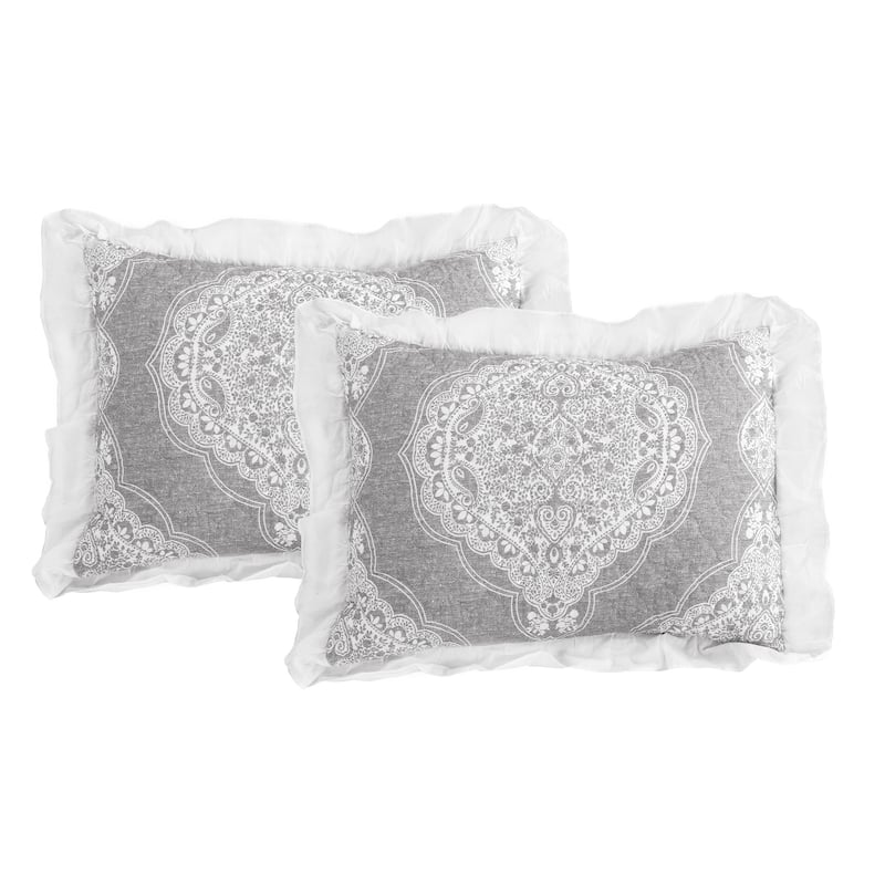 Lush Decor Lucianna Ruffle Edge Cotton 3 Piece Bedspread Set