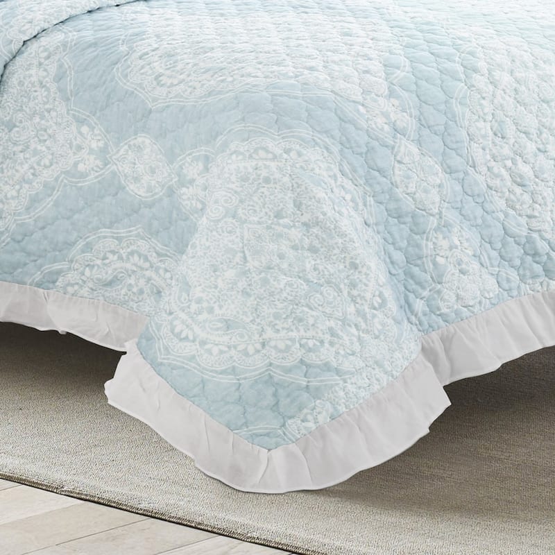 Lush Decor Lucianna Ruffle Edge Cotton 3 Piece Bedspread Set