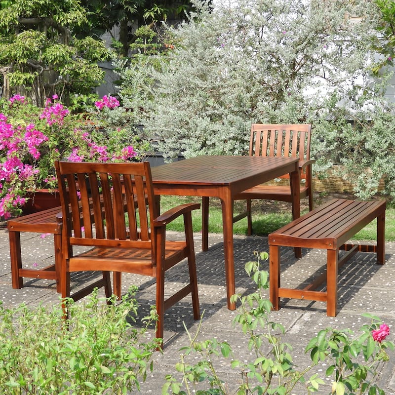 Highland 5-Piece Acacia Patio Dining Set