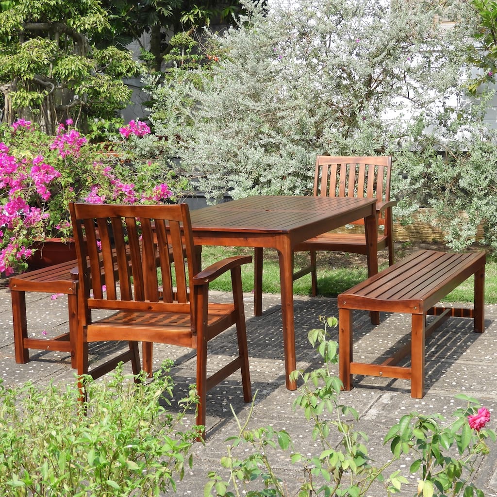 Highland 5-Piece Acacia Patio Dining Set