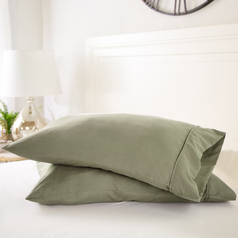 Luxury Ultra Soft 2 Piece Pillow Case Set by Becky Cameron - King - Herbal Sage