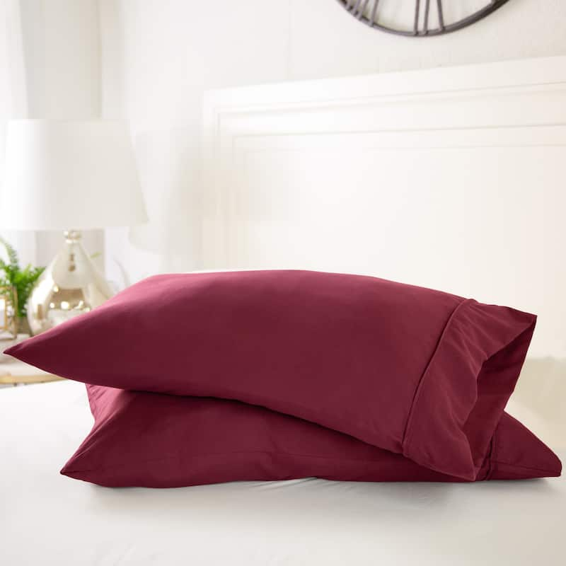 Luxury Ultra Soft 2 Piece Pillow Case Set by Becky Cameron - King - Cabernet